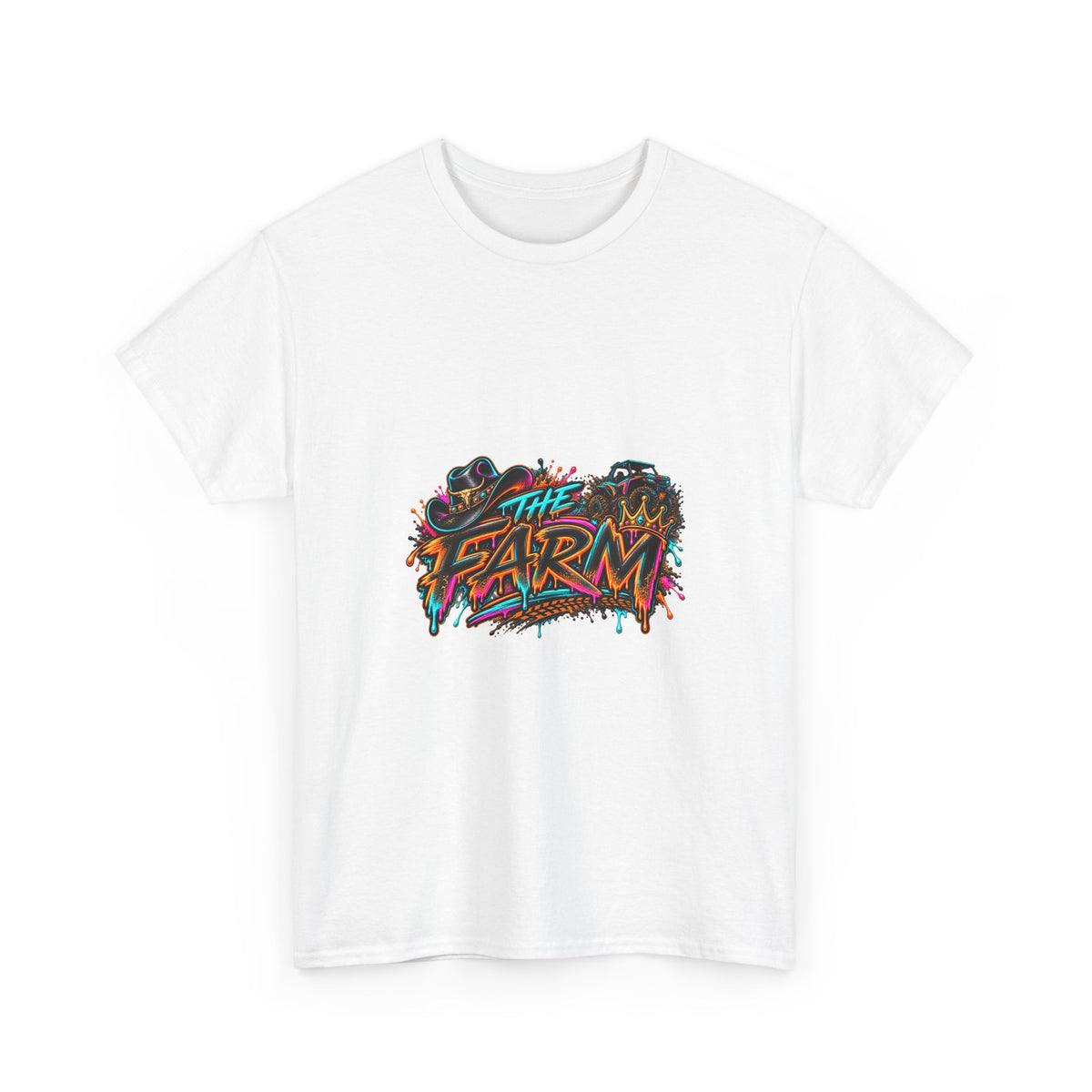 The Farm Graphic Tee — Retro Neon Streetwear T-Shirt