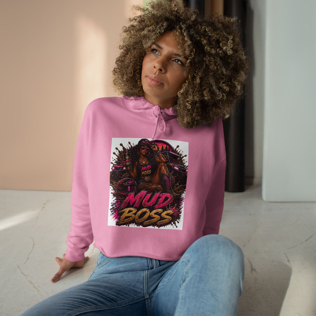 Crop Hoodie — Mud Boss Graphic Cropped Hoodie