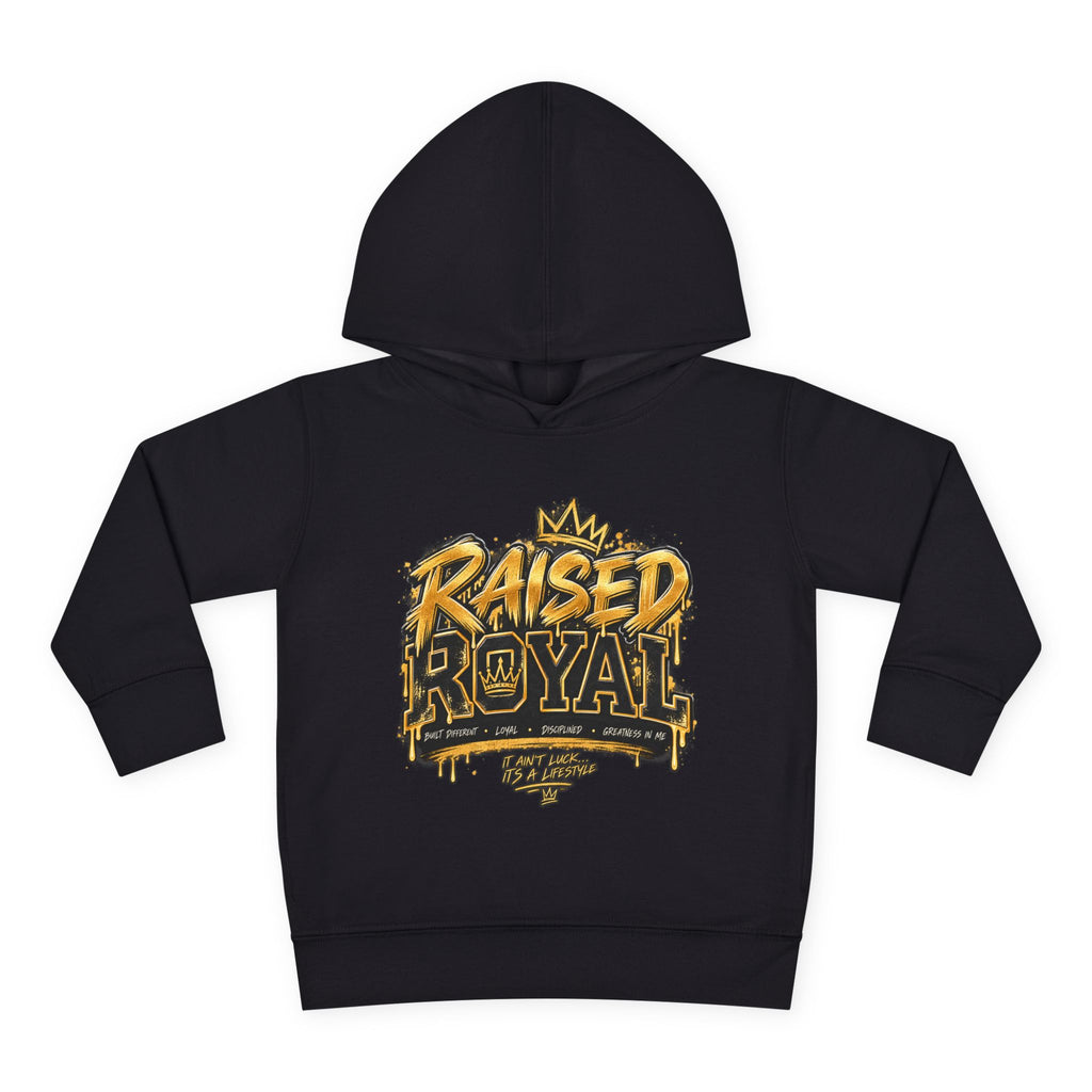 Toddler Hoodie ‘Raised Royal’ Gold Crown Pullover