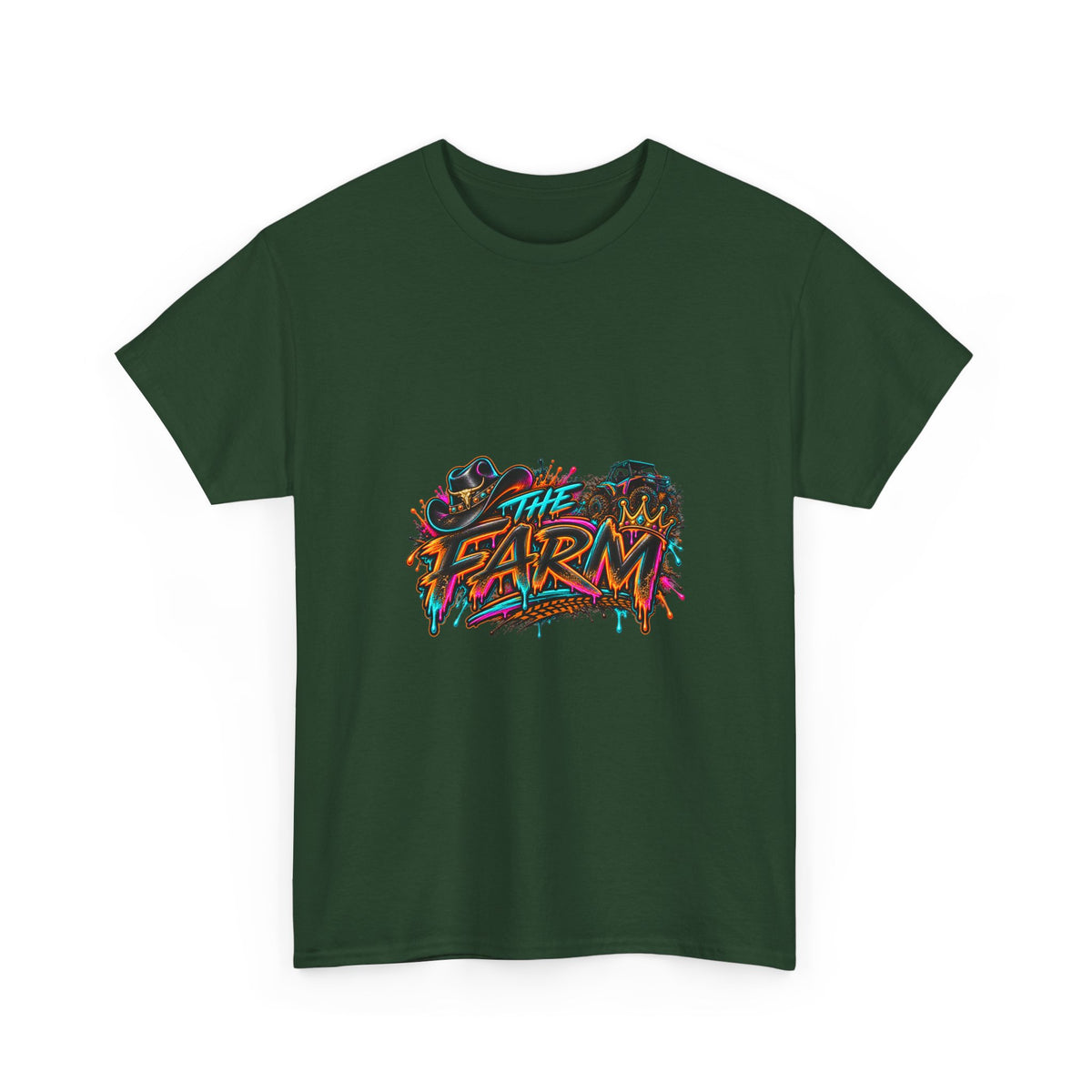 The Farm Graphic Tee — Retro Neon Streetwear T-Shirt