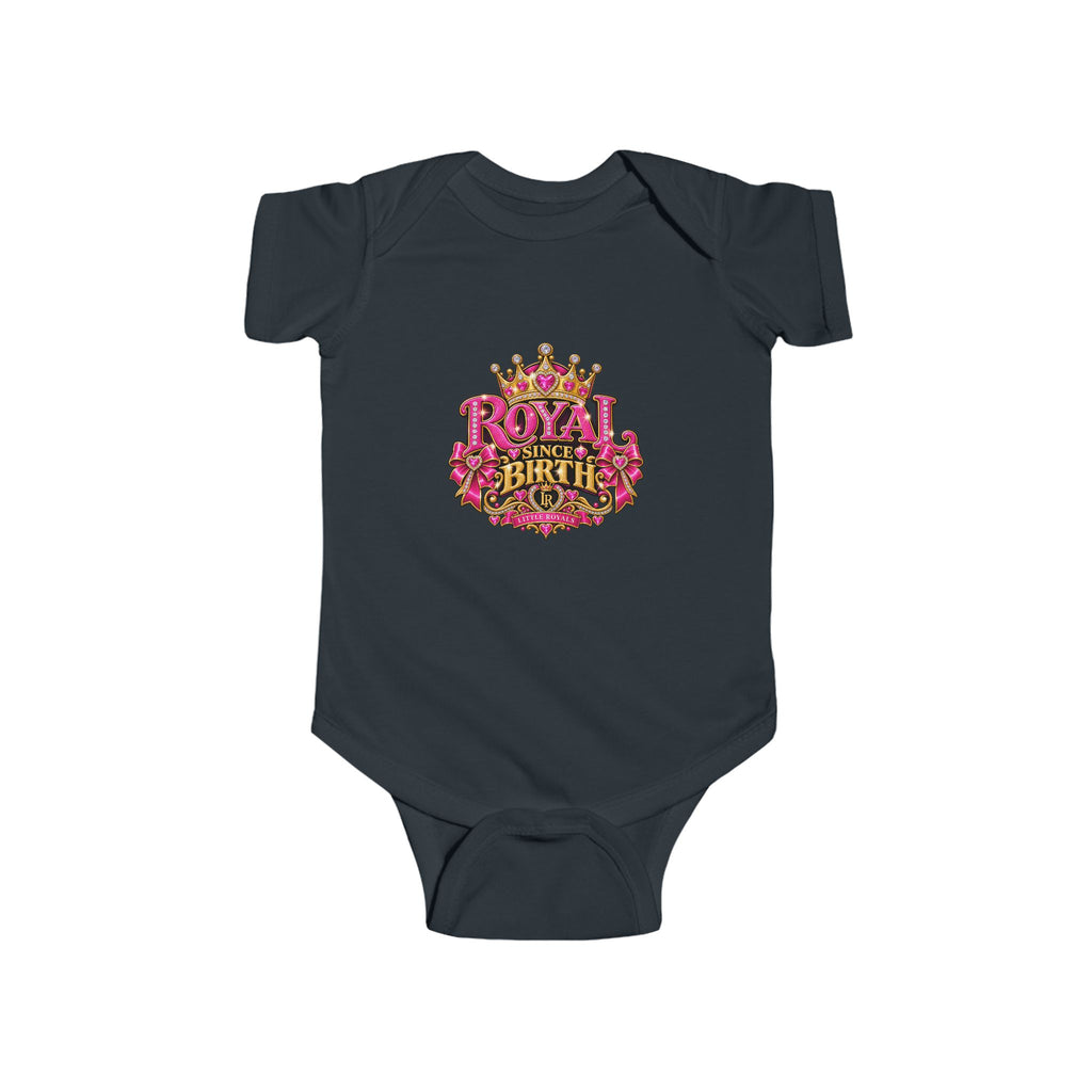 Royal Since Birth Baby Bodysuit — Pink Crown Infant Onesie