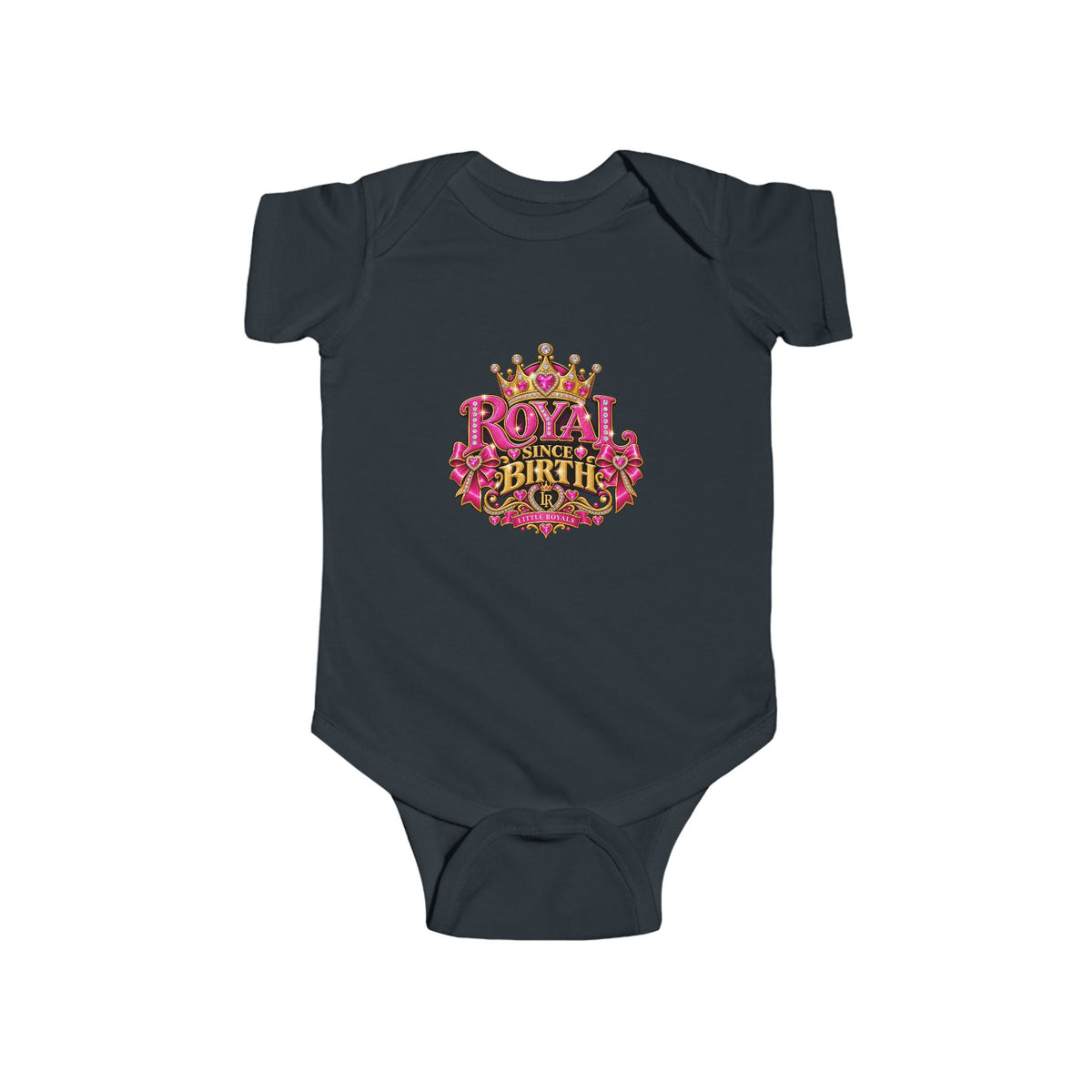 Royal Since Birth Baby Bodysuit — Pink Crown Infant Onesie