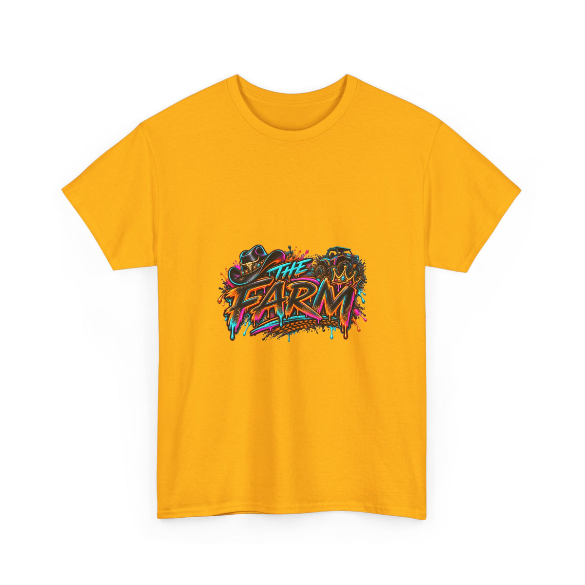 The Farm Graphic Tee — Retro Neon Streetwear T-Shirt