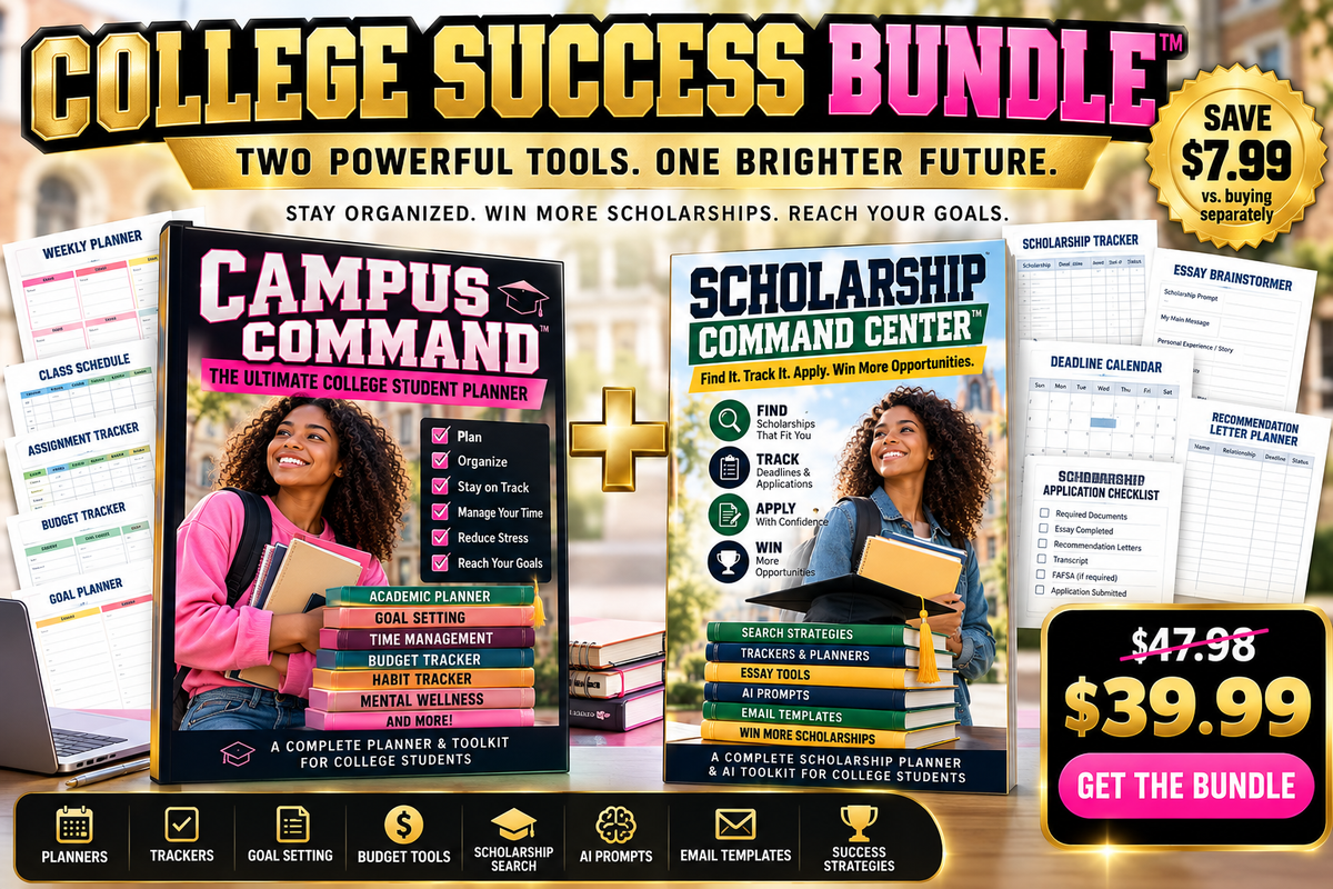 College Success Bundle with Campus Command and Scholarship Command Center digital college tools